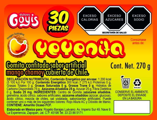 Yeyenita Mango Chamoy 30 pzs - Image 3